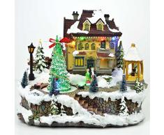 Shatchi Big Christmas Light Up Musicale LED, presepe Natale casa Decorazioni