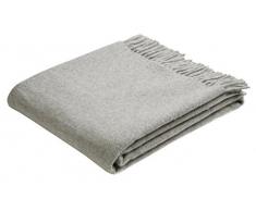 biederlack Cosy & Luxury Plaid, Lana, Silver, Singolo, 130x170 cm