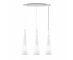 Ideal Lux Milk SP3 Lampada a Sospensione, Vetro, Bianco