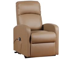 Cribel Spike D Poltrona Relax, Ecopelle, Cappuccino