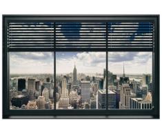 Artopweb Pannelli Decorativi New York Window Blinds Quadro, Legno, Multicolore, 90x1.8x60 cm