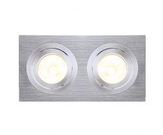 SLV, Doppio faretto da soffitto New Tria II, attacco GU10, max. 2 x 50 W, in alluminio spazzolato