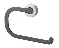 Bisk 20.5 x 11.8 x 1.8 cm Ventura Porta asciugamani ad anello, zinco cromato, Grigio