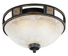 Trio Leuchten Lampadario Altezza 32 Trio 608100224 Lampada da Soffitto E27, Ruggine