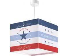 DALBER 45732 American Style Lampada a sospensione, blu/rosso / bianco