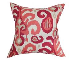The Pillow Collection Scebbi Ikat Cuscino Berry, Rosa