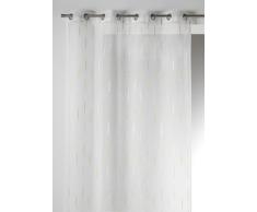 Home Maison 09368Â âÂ 8-al Tenda Sottile, con Occhielli, 140Â x 260Â cm, Jacquard, Jaune/Argent, 140 x 260