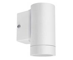 Long Life Lamp Company ZLC053W - Lampada da parete per esterni e interni, in acciaio INOX, IP65, finitura bianca