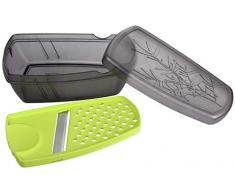 Fackelmann 45465 Grattugia per Zenzero Multifunzione, Plastica, Verde/Grigio