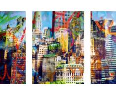 Euro Graphics DP DOM1001 DecoPrint, Stickers murali, adesivi, 3 pezzi, Città Nuova, 50 x 70 cm