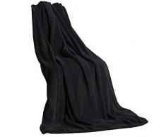 CelinaTex Quebec Coperta soffice Coperta in Microfibra Pile Coperta Giorno XXL 200 x 220 cm Nero