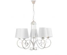 ONLI Pompei Lampadario con Paralumi, Bianco