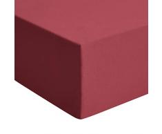 AmazonBasics - Lenzuolo con angoli, in jersey, di qualitÃ superiore, Rosso - 90 x 190 cm