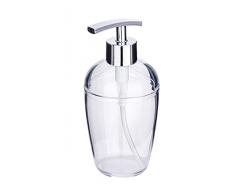 Wenko 21973100 - Dispenser di sapone in plastica, Plastica, trasparente, 8.0x8.0x19.9 cm