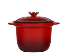 LE CREUSET Rice Pot with Knob & Stoneware Pentola per Riso con pomello SS e Inserto in gres, Ghisa, Ciliegia
