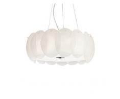 Ideal Lux OVALINO SP8 Lampada a Sospensione E27, Bianco, old size format adapt to the family