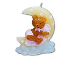 Club Green Teddy Bear on Moon Candela, Rosa, 85Â x 110Â mm