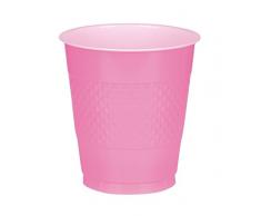 amscan International - Bicchieri di plastica da 355 ml, Confezione da 20 Pezzi, Colore: Rosa Acceso