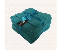 Highliving - Set di 10 Asciugamani in Cotone Egiziano 500 g/mq, Colore: Foglia di tÃ¨