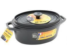 invicta 30331 - Pentola cocotte in ghisa Smaltata, Diametro: 31 cm, Colore: Nero