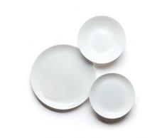 Excelsa Joke Servizio Piatti 18 Pezzi, Vetro Opale, Bianco