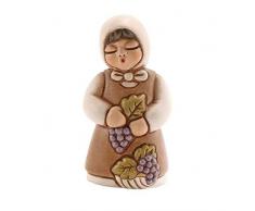 THUNÂ® - Donna Vendemmiatrice con UVA - Versione Bianca - Statuine Presepe Classico - Ceramica - I Classici