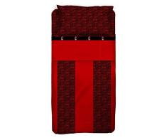 Milan Completo Letto, Cotone, Rosso/Nero, 180 x 295 cm/130 x 200 cm/52 x 80 cm