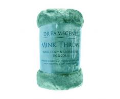 Dreamscene Finta Pelliccia di Visone Coperta copridivano Divano Letto Morbido Caldo in Pile, Nero, 125Â x 150Â cm-p, Poliestere, Teal Blue, Double - 150 x 200 cm