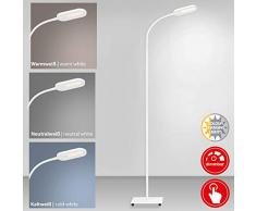 Briloner Leuchten Lampada LED a Stelo, dimmerabile, Regolazione della Temperatura, 8 Watt, 600 Lumen, di Colore Bianco 8 W
