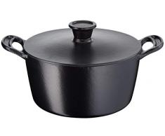 Tefal Jamie Oliver by Cast Iron Stewpot 24cm Pentola da 24 cm, 4.7 Litri, Ghisa, Nero