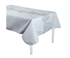 Déco de Rêve decorativo di sogno Tovaglia Antimacchia Grigio Chiaro Blu, Poliestere, Gris Clair Bleu 42997, 300 x 150 cm