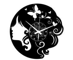 Instant Karma Clocks Orologio in Vinile da Parete Idea Regalo Farfalla Donna Negozio Parrucchiera, Vintage, Handmade