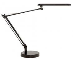 Unilux 400033683 Lampada Mamboled da Tavolo a LED 7 W, Interruttore On-Off sotto la Calotta, Moderna, per Cameretta, Scrivanie, Ufficio, Casa, Colore Nero