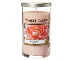 Yankee Candle Pillar Candele Décor Peony, Vetro, Rosa, 8.3 x 8 x 13.9 cm