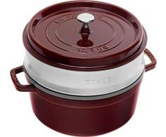 STAUB La Cocotte Casseruola con cestello, Ghisa, Granato, 26 cm