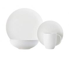 Maxwell Williams White Basics Diamonds - Servizio da tavola in porcellana, in confezione regalo, colore: Bianco, Porcellana, bianco, 16 Pieces