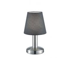 Trio Leuchten Trio 599600142 Lampada da Tavolo in Nickel Opaco, Paralume in Tessuto 40 W