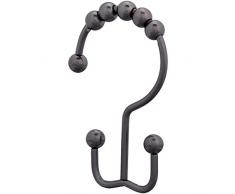 AmazonBasics - Ganci doppi per tenda da doccia, in bronzo lucidato ad olio, 9 UnitÃ 