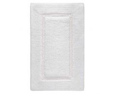 iDesign Spa Tappeto Morbido, Tappetino Bagno Rettangolare in Cotone, Bianco, 53,3 cm x 86,4 cm