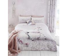 Catherine Lansfield Enchanted Unicorn Copripiumino, Rosa, Set piumone 1 Piazza, 2 Set