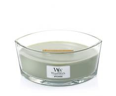 Woodwick Ellipse Candela Profumata Con Stoppino Scoppiettante, Legno Di Melo, Fino A 50 Ore, Verde (Legno Di Melo), Large
