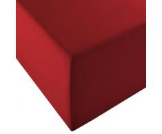 Lenzuolo Comfort XL-in Jersey,per materassi Standard e ad Acqua, Jersey, Rosso, 100 cm x 200 cm