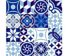 Ambiance-Live, Adesivo da Parete, Adesivo murale: Piastrella in Cemento Adesivo murale - Azulejos - 20 x 20 cm - 16 Pezzi
