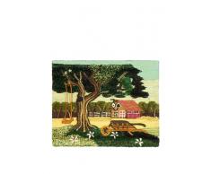 Jute & Co. Arazzo Tessuto su Telaio Artigianale Indiano, 100% Juta, Multicolore, 60 x 45 cm