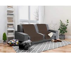 Italian Bed Linen Seduta Fascia Copridivano, Microfibra, Marrone/Panna, 190 x 60 x 6 cm