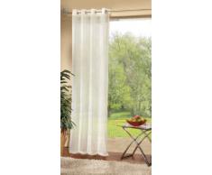 Gardinenbox 20332 - Tenda in Voile con Occhielli, in Tinta Unita Crema