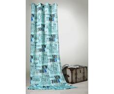 heimtexland - Tenda con Occhielli Urban Chic New York City, 245 x 140 cm, Colore: Turchese Tenda Tipo 228