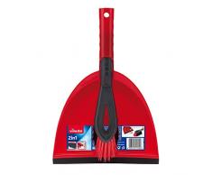 Vileda - Set 2-in-1 Formato da Scopa e Paletta, Colore Rosso