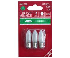 Konstsmide, Lampadina LED smerigliato, universale, confezione da 3, Bianco caldo, 14Â âÂ 55Â V, 0.2Â W, E10Â vite filettata 5042Â âÂ 330