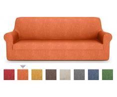 PETTI Artigiani Italiani - Copridivano, Copridivano Elasticizzato, Copripoltrona, Arancione, Tessuto Jaquard, 100% Made in Italy